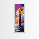 Lone Tree, Coastal Sunset Art, Framed Canvas Print, Nature Landscape Art, Vibrant Sky Decor, Serene Home Art, Relaxing Wall Art