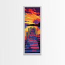 Sunset Dock, Lakeside Wall Art, Peaceful Canvas Print, Beach House Decor, Summer Home Art, Living Room Wall Art, Tranquil Artwork