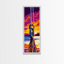 Swing Rope, Nautical Wall Art, Sunset Canvas Print, Coastal Home Decor, Beach House Art, Living Room Artwork, Boho Aesthetic