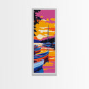 Docked Boats, Lake Sunset, Vibrant Wall Art, Nautical Decor, Canvas Print, Living Room Accent, Modern Boho Art, Gift Idea