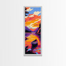 Mountain Reflection, Sunset Lake, Vibrant Wall Art, Peaceful Landscape, Canvas Print, Living Room Decor, Nature Inspired