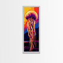 Jellyfish Glow, Ocean Fantasy, Underwater Art, Framed Canvas Print, Coastal Home Decor, Surreal Wall Art, Sea Life Aesthetic, Beach Art