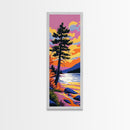 Solitary Pine Tree, Wilderness Art, Scenic Lake View, Outdoor Adventure Canvas Print, Sunset Landscape, Mountain Inspired