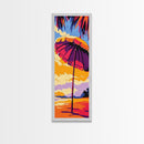 Beach Umbrella, Colorful Seaside Art, Summer Scene, Relaxing Coastal Decor, Bright Vacation Home Print, Tropical Wall Art, Canvas Print