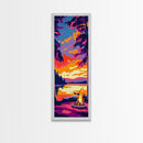 Campfire Glow, Sunset Painting, Fall Wall Art, Framed Canvas Print, Cabin Decor, Living Room Art, Outdoor Adventure Print, Nature Art