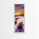 Desert, Sunset, Landscape, Bushes, Canvas Print, Nature Wall Art, Southwest Decor, Boho Art, Bedroom Wall Art, Colorful Sunset Art