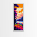 River, Trees, Autumn, Sunset, Framed Canvas Print, Nature Wall Art, Rustic Home Decor, Cabin Art, Fall Landscape, Living Room Wall Art