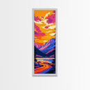 Sunset River, Modern Landscape Wall Art, Vibrant Nature Decor, Living Room Canvas Print, Boho Aesthetic, Gift Idea, Autumn Home Accent