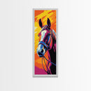Western Horse, Cowboy Art, Rustic Farmhouse Decor, Equestrian Wall Art, Country Home Framed Canvas Print, Barn Accent, Gift Idea