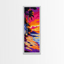 Tropical Paradise, Palm Trees, Sunset Beach Art, Coastal Home Decor, Vibrant Wall Art, Boho Beach House, Canvas Print, Living Room Art