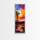 Windmill Reflection, Country Sunset, Rustic Farmhouse Art, Vibrant Nature Scene, Fall Wall Art, Canvas Print, Dining Room Decor