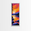 River Reflection, Sunset Landscape, Tranquil Nature Art, Vibrant Wilderness Scene, Cozy Home Decor, Canvas Print, Living Room Art