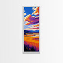 Mountain Meadow, Sunset Landscape, Nature Lover Art, Vibrant Sky Scene, Cozy Cabin Decor, Canvas Print, Bedroom Wall Art