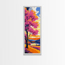 Vibrant Autumn Tree, Framed Canvas Print, Colorful Landscape, Nature Wall Art, Bright Fall Decor, Living Room Art, Boho Home Style