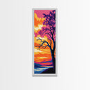 Bold Lone Tree, Canvas Print, Dramatic Sunset Art, Vibrant Nature Landscape, Striking Wall Decor, Rustic Home Accent, Modern Boho Style