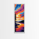 Serene Lake Sunset, Framed Canvas Print, Nature Wall Art, Reflective Water Scene, Cabin Decor, Relaxing Home Vibe, Boho Style