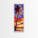 Tropical Palm Sunset, Canvas Print, Vibrant Beach Art, Island Escape Wall Decor, Summer Home Aesthetic, Coastal Living Room Art