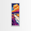 Cliff View, Sunset Ocean, Seascape Art, Dramatic Sky, Canvas Print, Bold Landscape, Living Room Wall Art, Beach House Decor