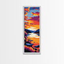 Sunset Reflection, Mountains, Framed Canvas Print, Tranquil Nature Art, Relaxing Home Decor, Lake Scene Wall Art, Cabin Aesthetic Print