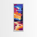 Vibrant Sunset, River Landscape, Nature Art, Framed Canvas Print, Living Room Wall Art, Boho Art, Fall Home Decor, Gift Idea
