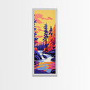 Forest Reflection, Tranquil Nature Art, Framed Canvas Print, Lakeside Sunset, Serene Wall Decor, Meditation Room Art