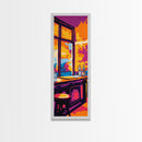 Vibrant Bar Scene, Sunset Wall Art, Modern Decor, Framed Canvas Print, Colorful Home Art, Warm Tones, Dining Room Art, Rustic Aesthetic