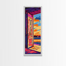 Rustic Open Door, Countryside Art, Cozy Home Decor, Framed Canvas Print, Warm Sunset, Modern Boho, Entryway Art, Warm Earthy Palette