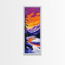 Winter Wonderland, Snowy Mountain Scene, Tranquil Forest Art, Framed Canvas Print, Cozy Cabin Decor, Christmas Wall Art