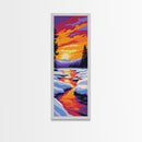 Sunset River, Nature Wall Art, Framed Canvas Print, Rustic Decor, Fall Art, Landscape Painting, Living Room Art, Cabin Aesthetic