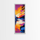 River Sunset, Serene Landscape, Framed Canvas Print, Boho Wall Art, Fall Home Decor, Cabin Wall Art, Rustic Living Room Art