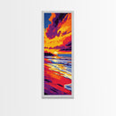 Sunset Glow, Vibrant Sky, Nature Art, Framed Canvas Print, Modern Wall Art, Boho Decor, Landscape Painting, Living Room Wall Art