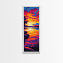 Coastal Glow, Sunset View, Seascape Art, Canvas Print, Beach House Decor, Vibrant Wall Art, Modern Painting, Living Room Art