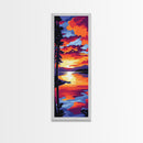 Tranquil Lake, Sunset Reflection, Nature Scene, Canvas Print, Cabin Decor, Serene Wall Art, Boho Home Aesthetic, Cozy Living Space