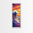 Majestic Wave, Surf Art, Nautical Wall Decor, Framed Canvas Print, Coastal Home Art, Ocean Lover Gift, Living Room Wall Art