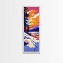 Winter Wonderland, Snowy Landscape, Mountain Art, Framed Canvas Print, Rustic Lodge Decor, Nature Painting, Seasonal Wall Art