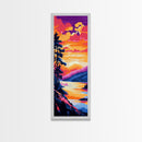 Mountain Lake, Peaceful Nature Art, Sunset Landscape Painting, Outdoor Adventure Decor, Cabin Wall Art, Rustic Living Room, Canvas Print