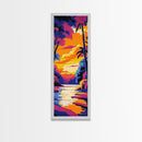 Tropical River, Exotic Nature Art, Vibrant Sunset Painting, Jungle Wall Decor, Boho Living Room Art, Lush Landscape, Canvas Print