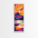 Mountain Sunset, Vibrant Nature Art, Bold Landscape Painting, Adventure Decor, Cabin Wall Art, Boho Living Room Art, Framed Canvas Print