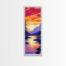 Lake Reflection, Tranquil Nature Art, Sunset Landscape Painting, Zen Wall Decor, Serene Living Room Art, Canvas Print