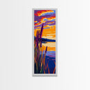 Autumn Lake, Tall Grass, Serene Landscape, Nature Print, Framed Canvas Print, Fall Wall Art, Cozy Home, Warm Tones, Living Room