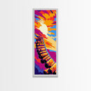 Surreal Binoculars, Colorful Sky, Futuristic Art, Retro Sci-Fi Print, Bold Statement Wall Art, Office Decor, Framed Canvas Print