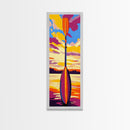 Kayak Paddle, Sunset Water, Canvas Print, Outdoor Adventure Wall Art, Lake Life Decor, Cabin Aesthetic, Nature Enthusiast Painting