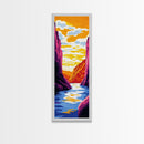 Canyon Sunset, Vibrant River Wall Art, Adventure Decor, Framed Canvas Print, Nature Lover Gift, Colorful Landscape, Living Room