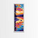 Reflective Lake, Tranquil Water Art, Bold Nature Painting, Framed Canvas Print, Cozy Home Decor, Sunset Reflections, Living Room
