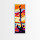 Nautical Anchor, Coastal Sunset, Bold Ocean Art, Vibrant Seaside Decor, Modern Beach House Art, Bedroom Wall Art, Canvas Print