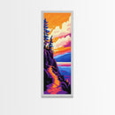 Sunset Trail, Scenic Mountain Path, Nature Lover Art, Framed Canvas Print, Adventure Aesthetic, Hiking Decor, Vibrant Landscape
