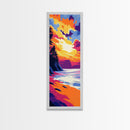 Serene Beach, Ocean Sunset Art, Coastal Home Decor, Colorful Seascape Painting, Modern Wall Art, Canvas Print, Living Room Art