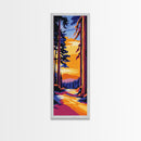 Redwood Path, Autumn Wall Art, Nature Landscape, Cabin Decor, Warm Sunset, Scenic Painting, Living Room, Canvas Print, Rustic Style