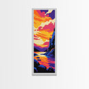 Colorful Cliffside, Bold Nature Art, Vibrant Landscape, Sunset Painting, Modern Wall Decor, Home Accent, Office Space, Canvas Print