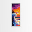 Ocean Wave, Surf Art, Sunset Beach, Coastal Home, Large Wall Art, Vibrant Colors, Modern Art, Beach House, Living Room, Canvas Print